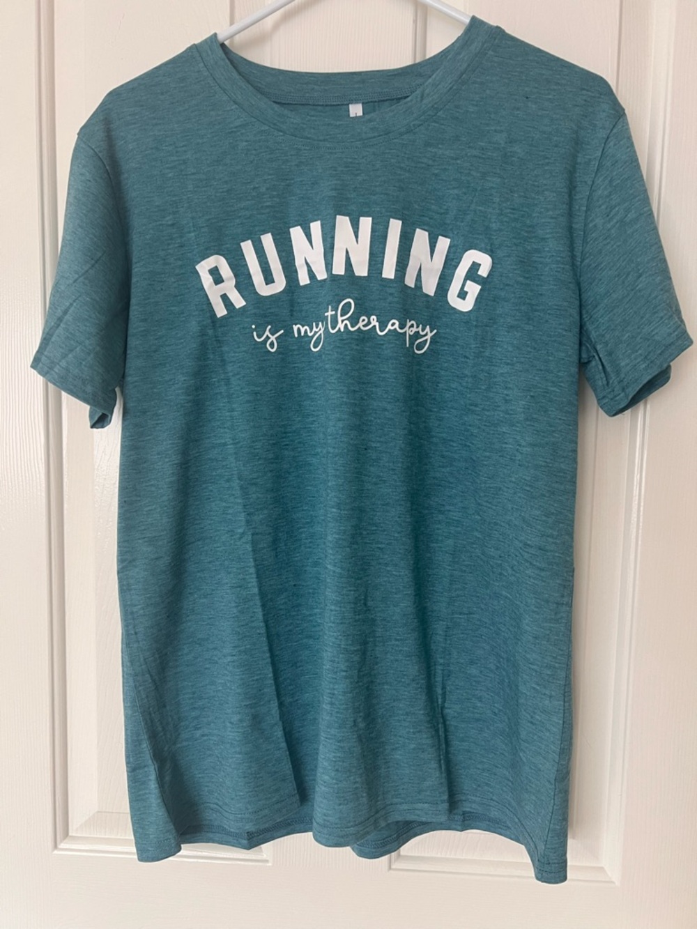 Teal 'Running is my therapy' Graphic Tee